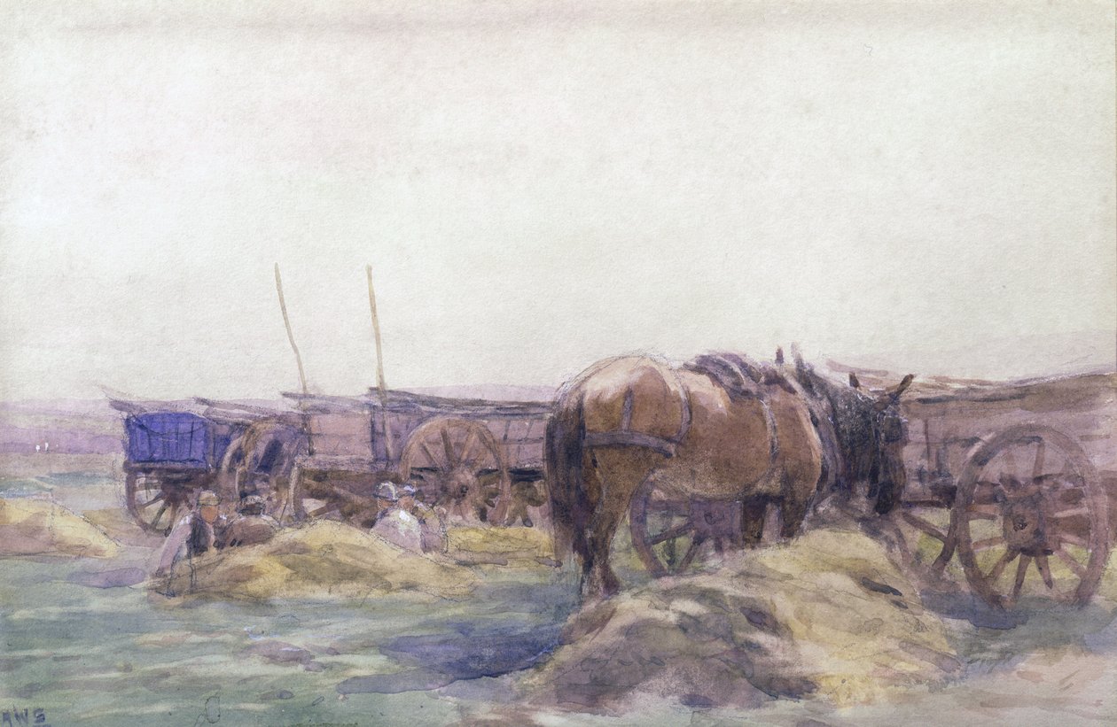 Heuwagen mit Pferd von Arthur Winter Shaw