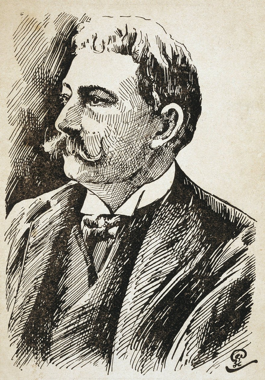 Aluísio de Azevedo (1857-1913). Brasilianischer Schriftsteller. Gravur. von Artist Unknown