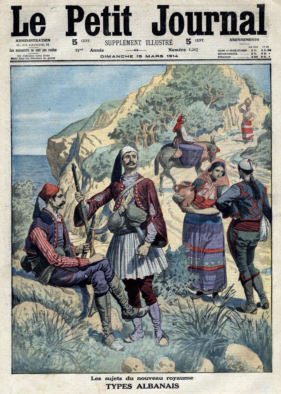 Albanische Typen: Gründung des Königreichs Albanien in Europa 1914 von Artist Unknown