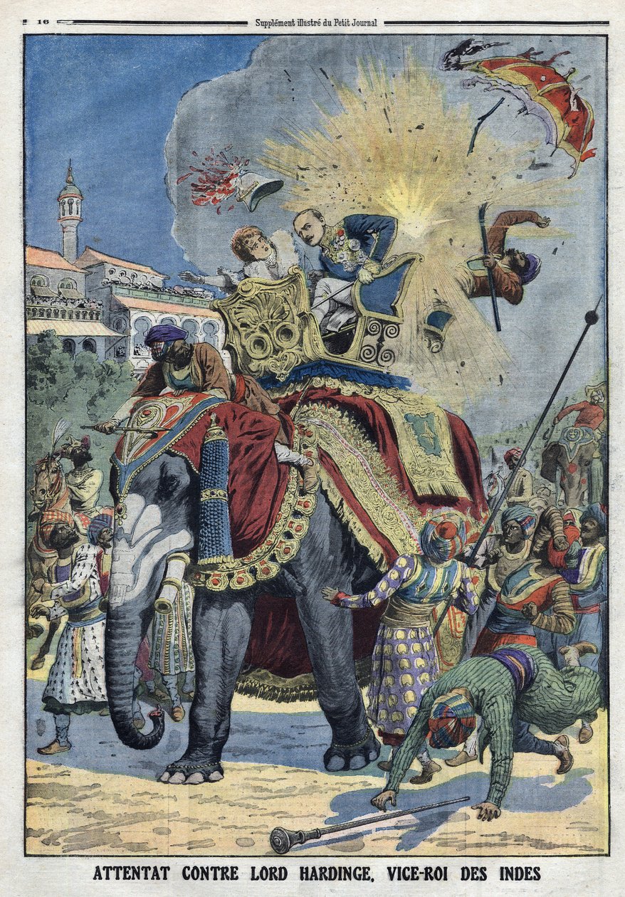Angriff auf Lord Charles Hardinge, Vizekönig von Indien in Delhi von Artist Unknown