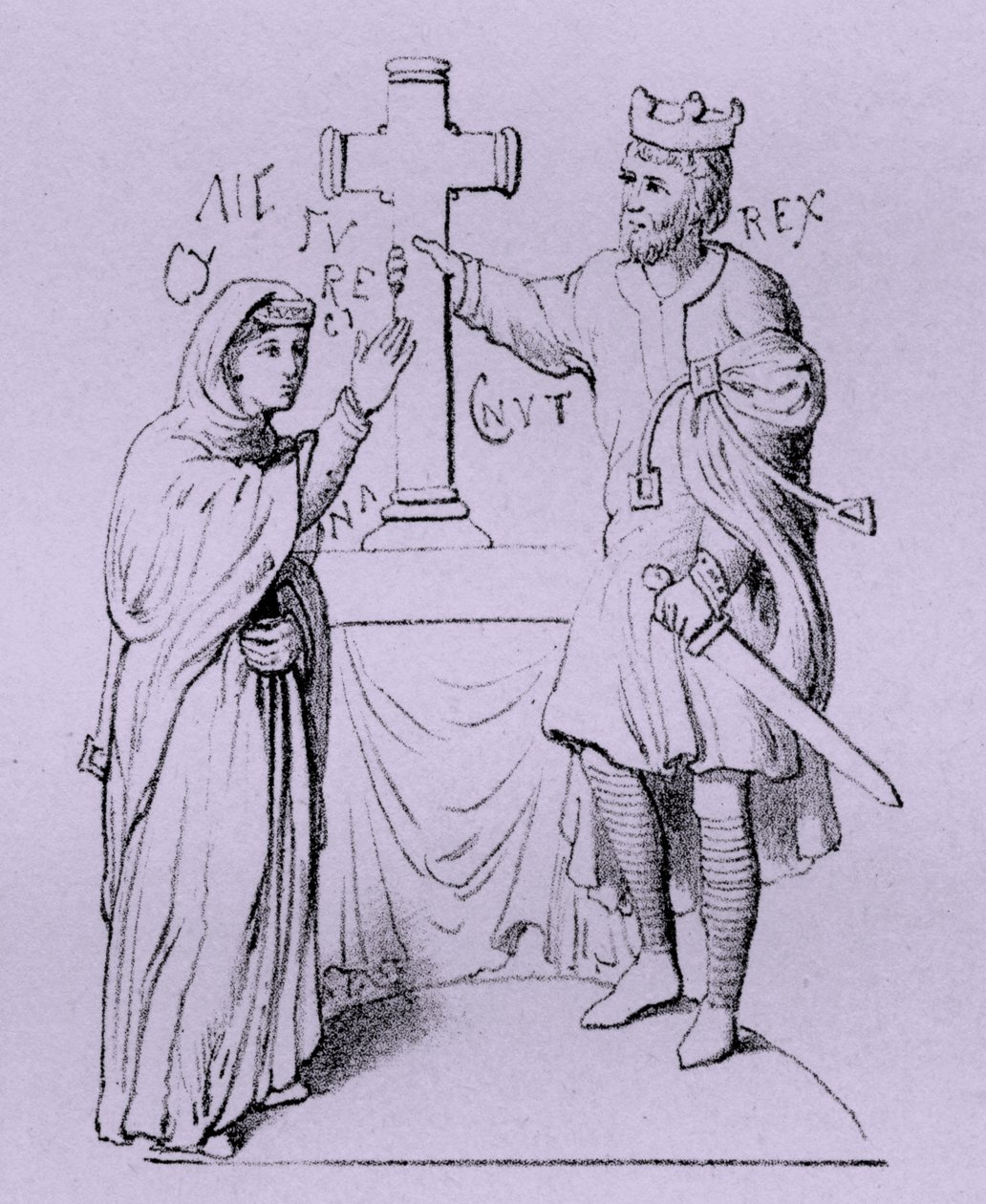 Knut der Große und seine Königin Emma von der Normandie von Artist Unknown