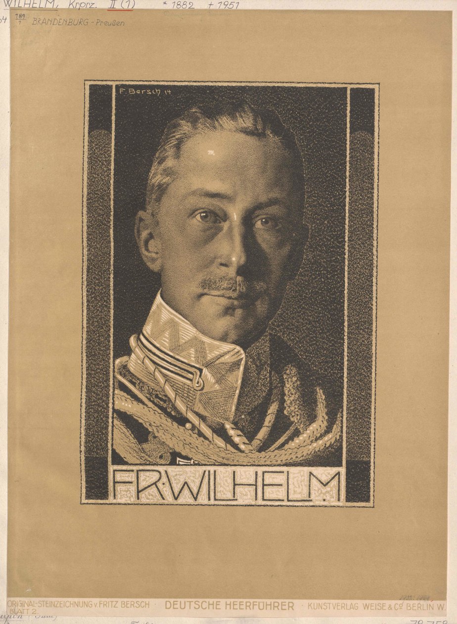 Kronprinz des Deutschen Reiches und von Preußen Wilhelm von Artist Unknown