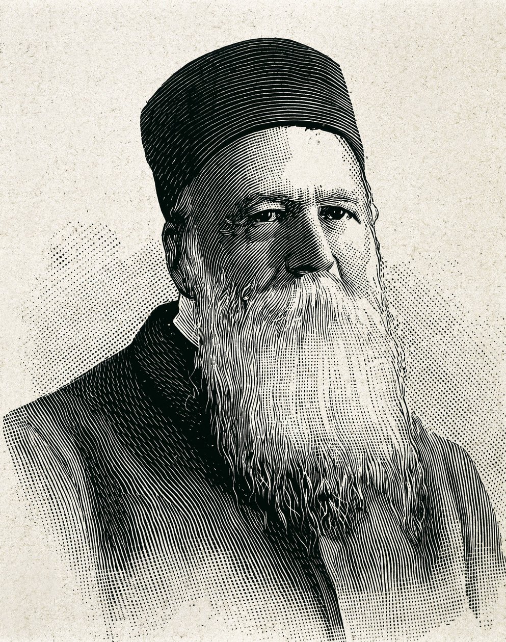 Henri Dunant. Gründer des Roten Kreuzes (1863). Friedensnobelpreis 1901. Porträt. Gravur von Artist Unknown