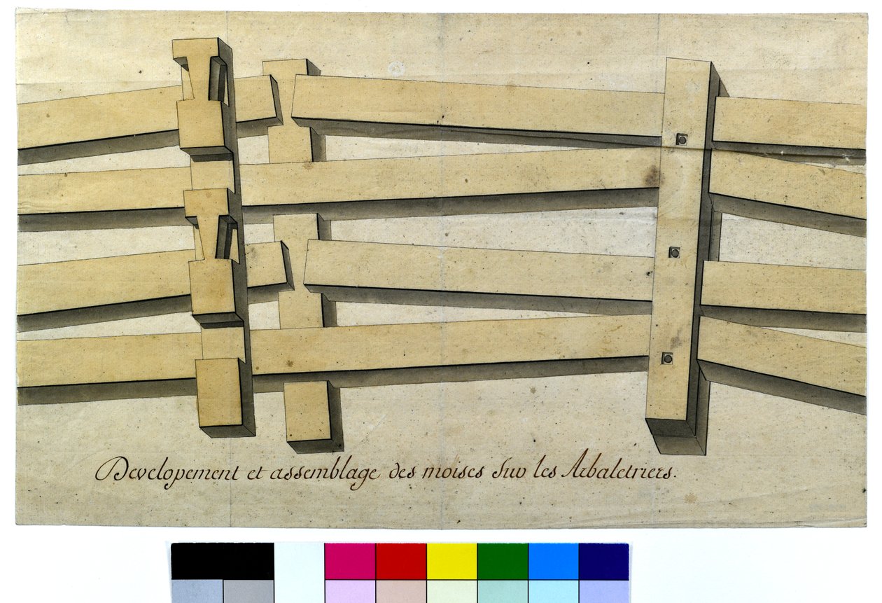 Entwicklung und Montage der Halterungen auf Fachwerken von Artist Unknown