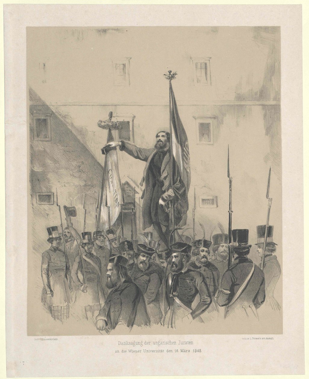 Dankesausdruck der ungarischen Juraten an der Wiener Universität am 16. März 1848 von Artist Unknown