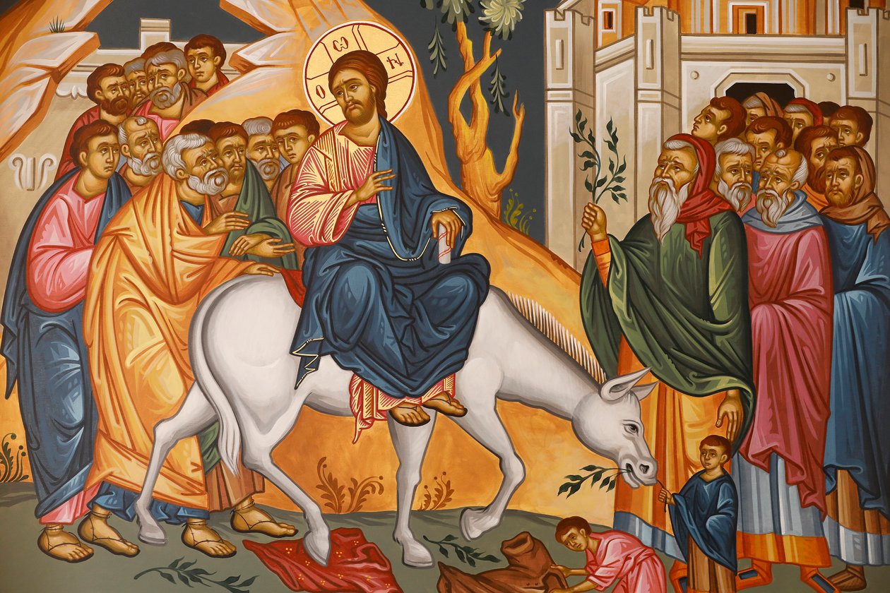 Jesu Einzug in Jerusalem am Palmsonntag. St. Elie Kirche, Rabieh, 2022 von Artist Unknown