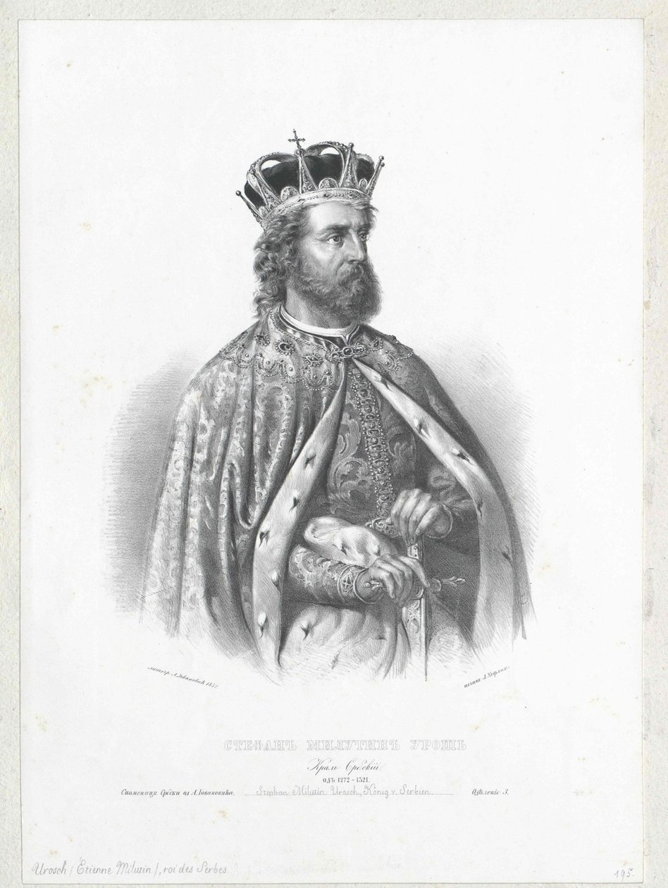 König von Serbien Stefan Urosch II von Artist Unknown