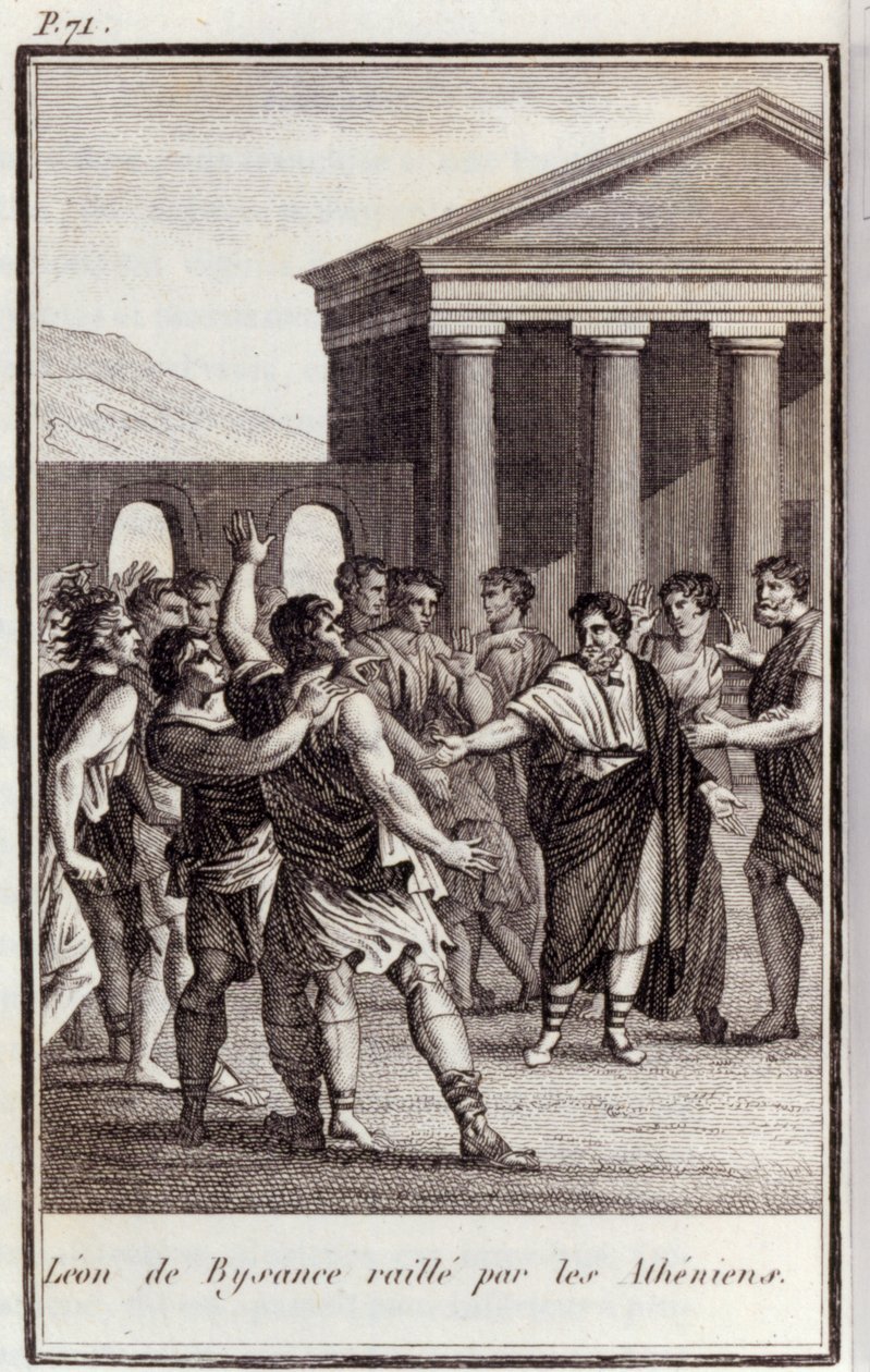 Leon von Byzanz, verspottet von den Athenern von Artist Unknown