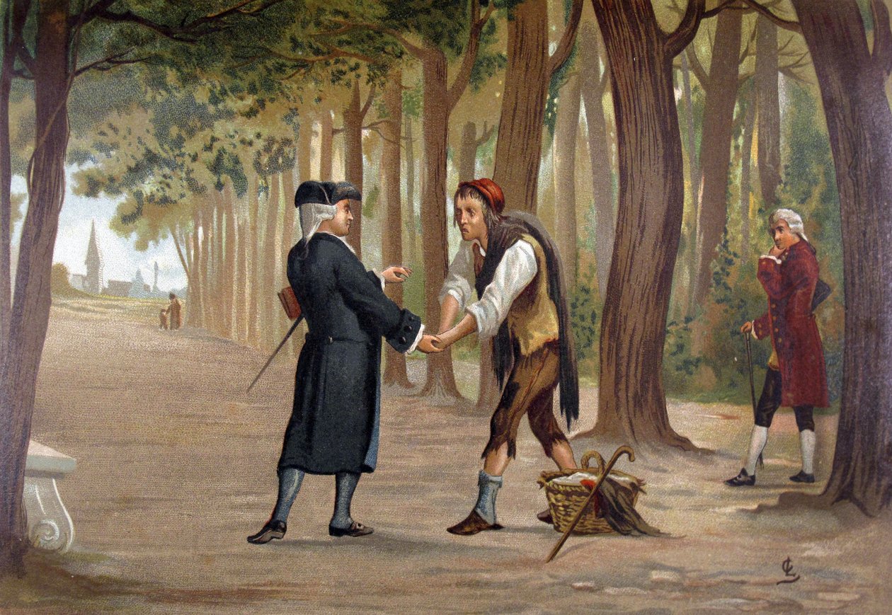 Lord Ramsay beschließt, in die Freimaurerei einzutreten. Illustration von 1889 von Artist Unknown