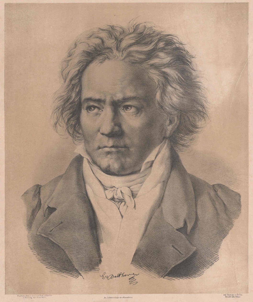 Ludwig van Beethoven (Druck) von Artist Unknown