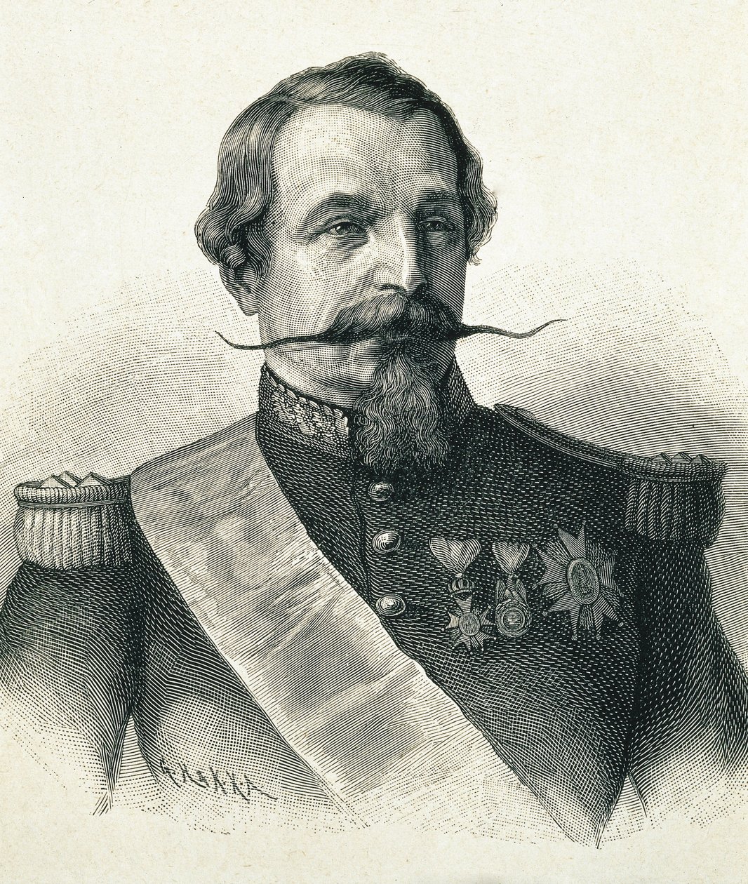 NAPOLEON III, Charles-Louis Napoleon Bonaparte (1808-1873). Präsident der 2. Republik (1848-1852) und Kaiser von Frankreich (1852-1870). Porträt von Napoleon III. Gravur. von Artist Unknown