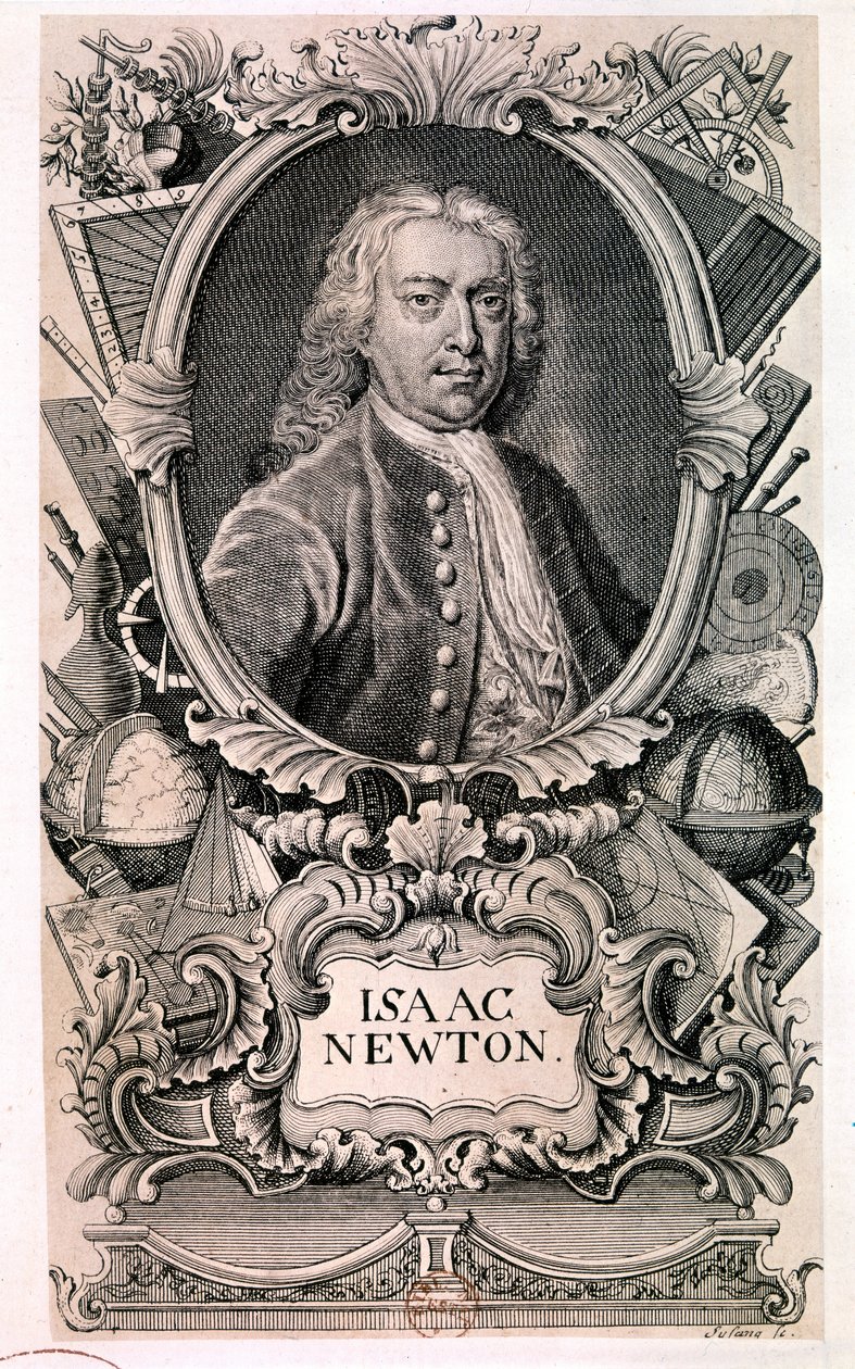 Porträt von Sir Isaac Newton, englischer Physiker und Mathematiker von Artist Unknown