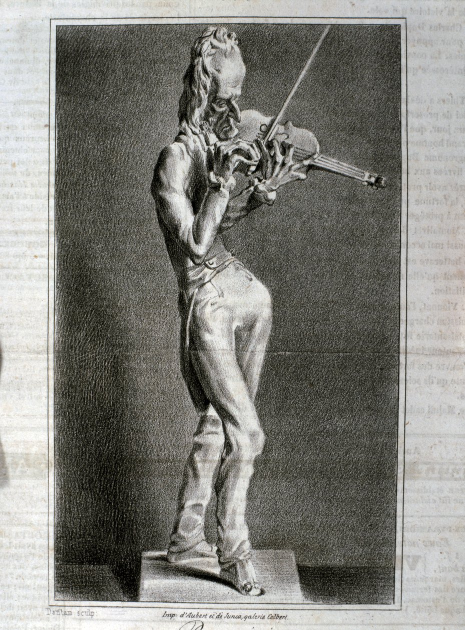 Porträt-Karikatur von Niccolo Paganini (Radierung) von Artist Unknown