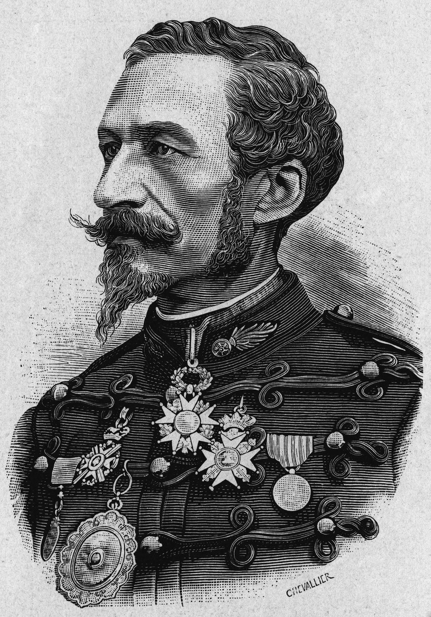 Porträt von Colonel de Bange oder Charles Ragon de Bange (1833-1914), ein französischer Offizier, Erfinder eines Artilleriesystems, das seinen Namen trägt. von Artist Unknown