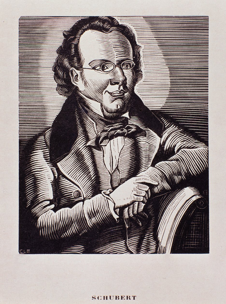 Porträt von Franz Schubert (Karikatur) von Artist Unknown