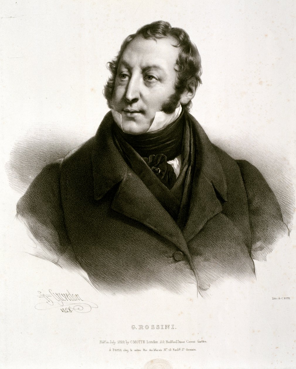 Porträt von Gioachino Antonio Rossini von Artist Unknown
