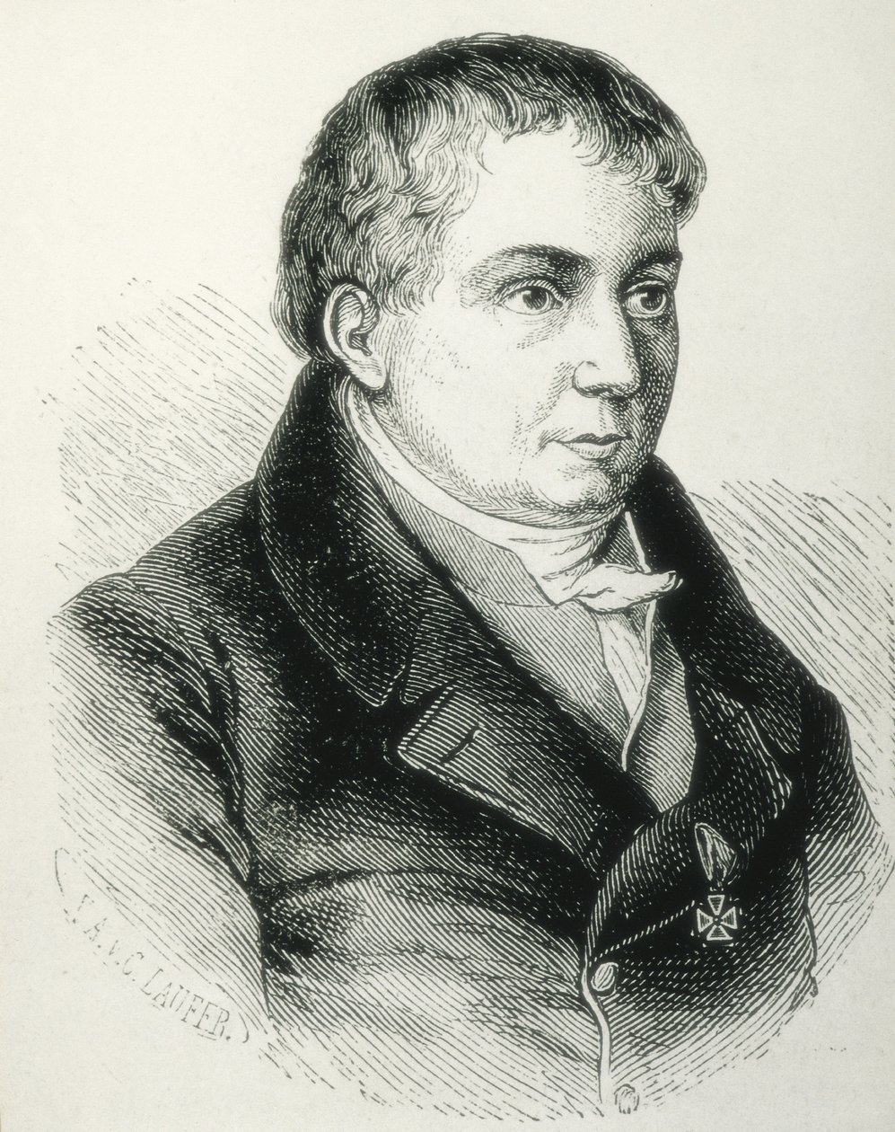 SCHLEGEL, Friedrich von (1772-1829). Deutscher Dichter, Kritiker und Gelehrter. Kritischer Führer der deutschen Romantik. Gravur von Artist Unknown