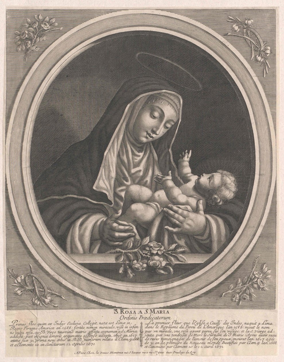 Heilige Rosa von Lima von Artist Unknown
