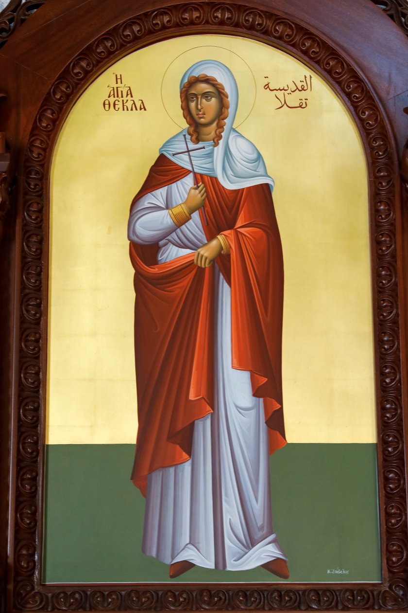 Heilige Thekla Ikone. Kathedrale, Harissa, 2022 von Artist Unknown