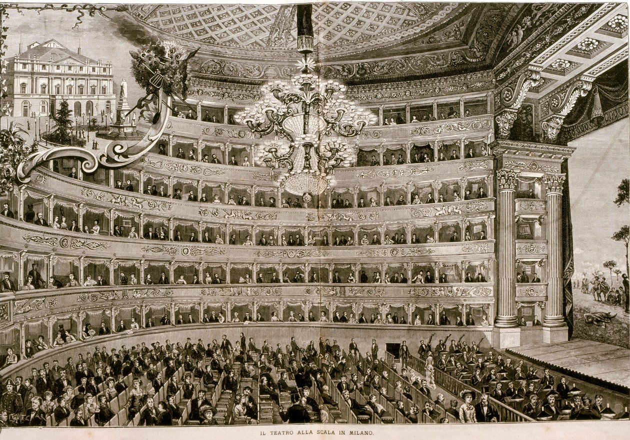 Teatro alla Scala in Mailand, um 1880 von Artist Unknown