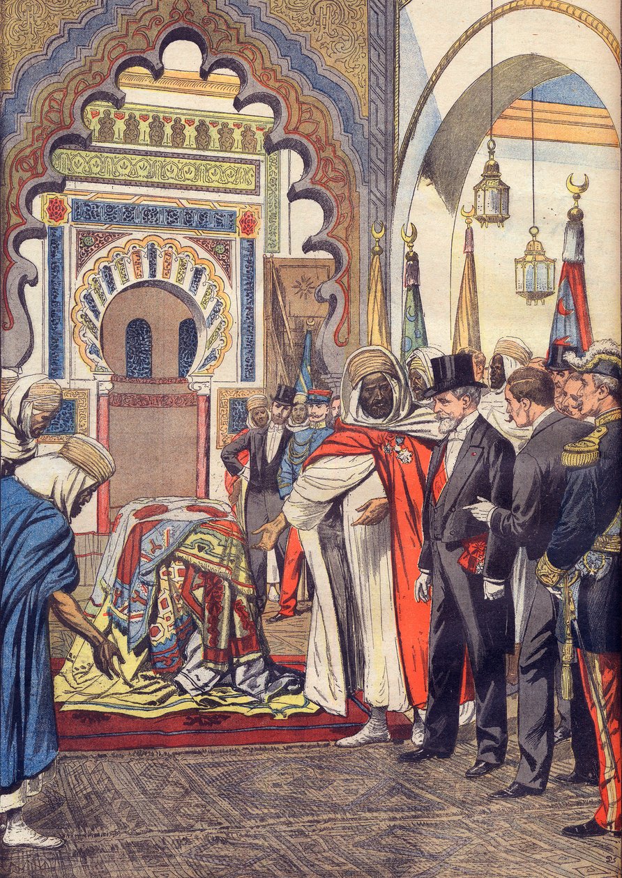 Der Präsident der Französischen Republik, Emile Loubet, besucht die Moschee von Sidi Bou Medine, Tlemcen, Algerien von Artist Unknown
