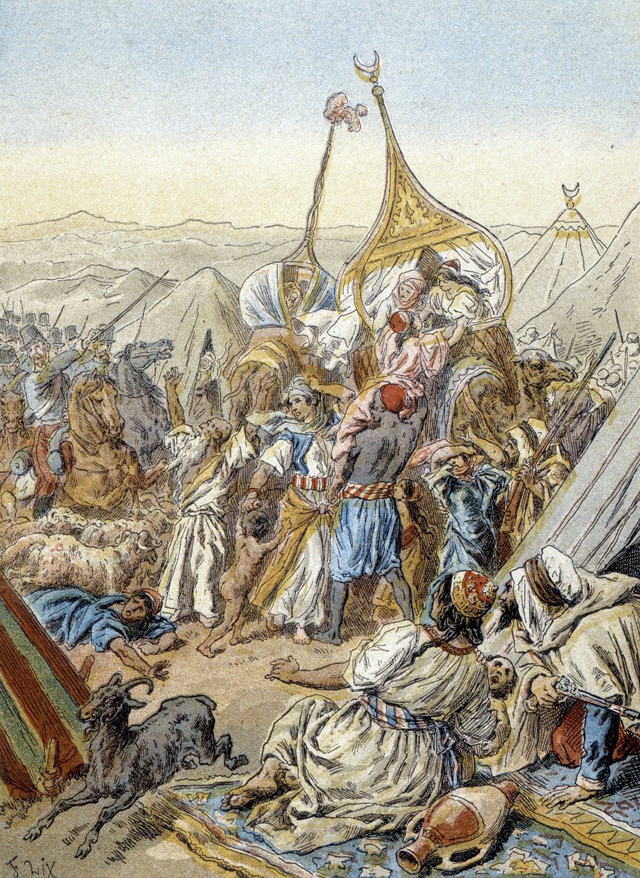 Die Smalah (oder Smala) von Abd el Kader (Abd El-Kader) (1843) erobert vom Herzog von Aumale von Artist Unknown