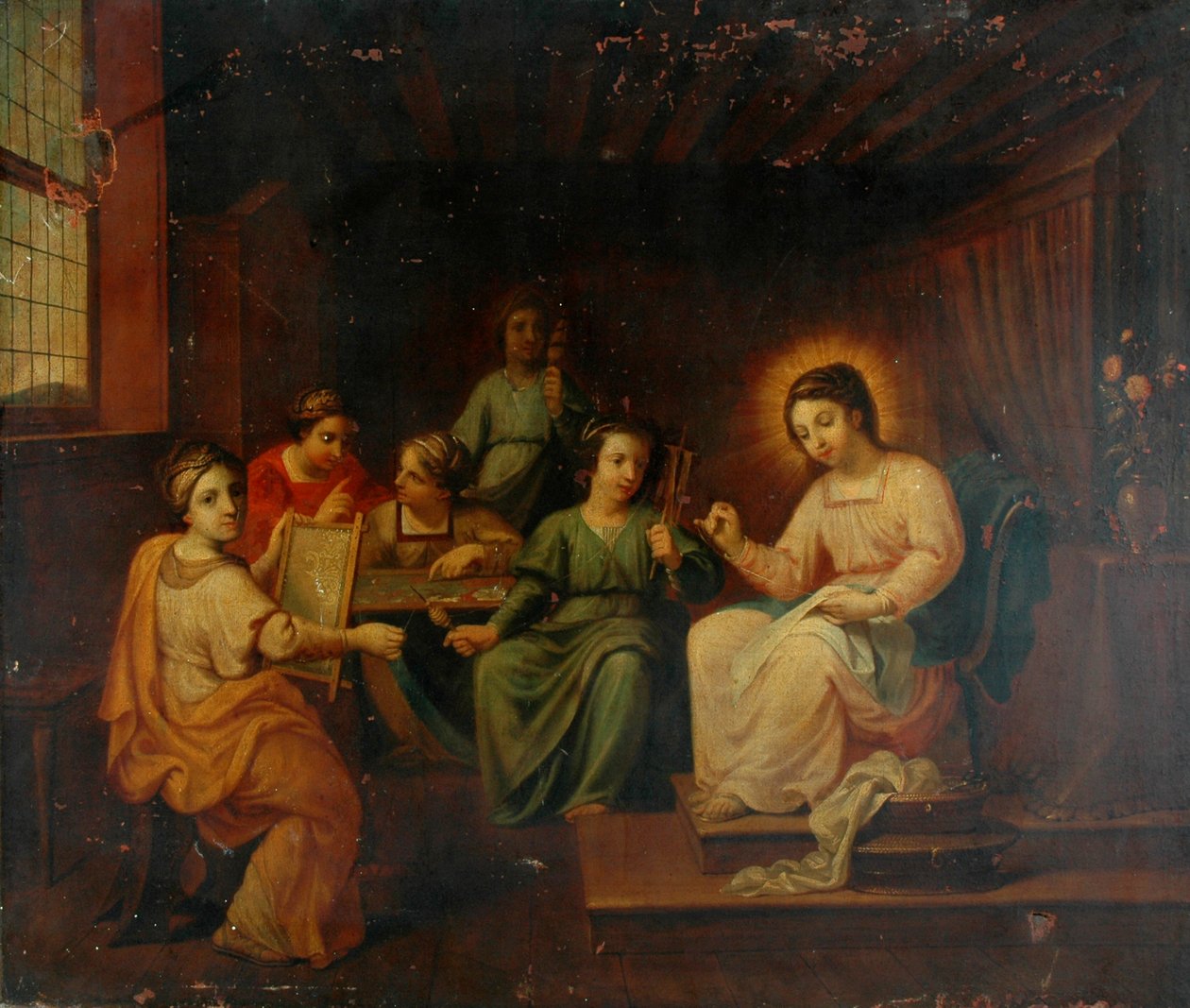 Die Jungfrau Maria beim Nähen von Artist Unknown