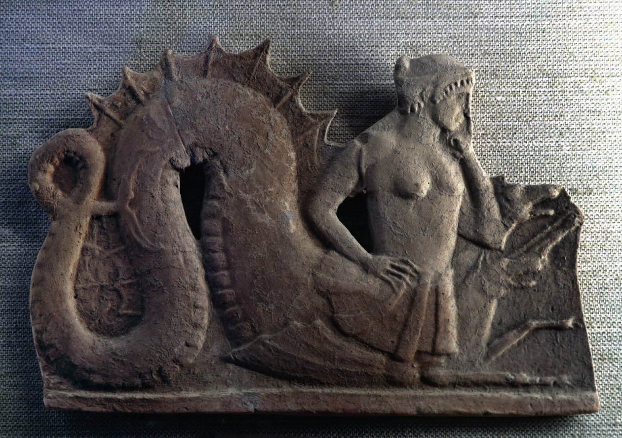 Das fabelhafte Monster Skylla, das zusammen mit Charybdis die Straße von Messina bewachte. Musée du Louvre, Paris. von Artist Unknown