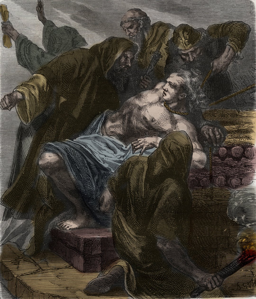 Urbain Grandier auf dem Scheiterhaufen nach den Ereignissen der Besessenheit von Loudun von Artist Unknown