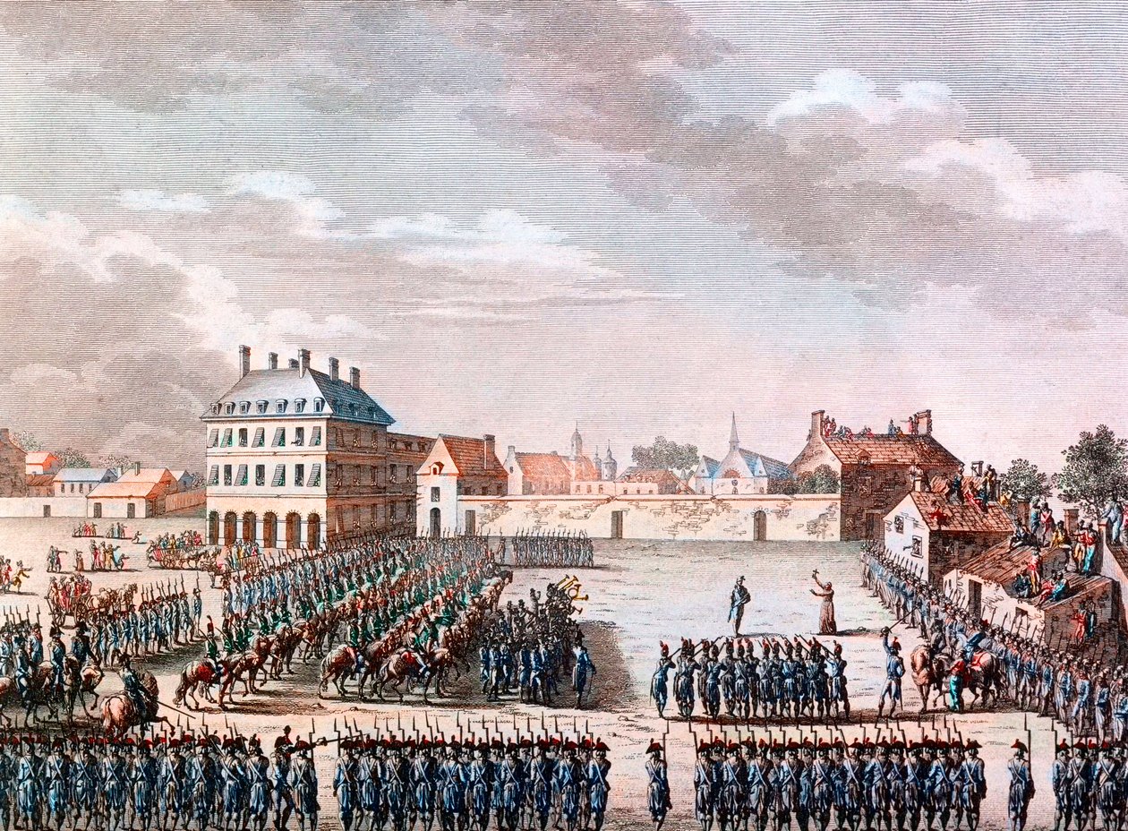 Krieg der Vendée: Erschießung von François Athanase De Charette de la Contrie, General der Vendeer Armeen, 29. März von Artist Unknown