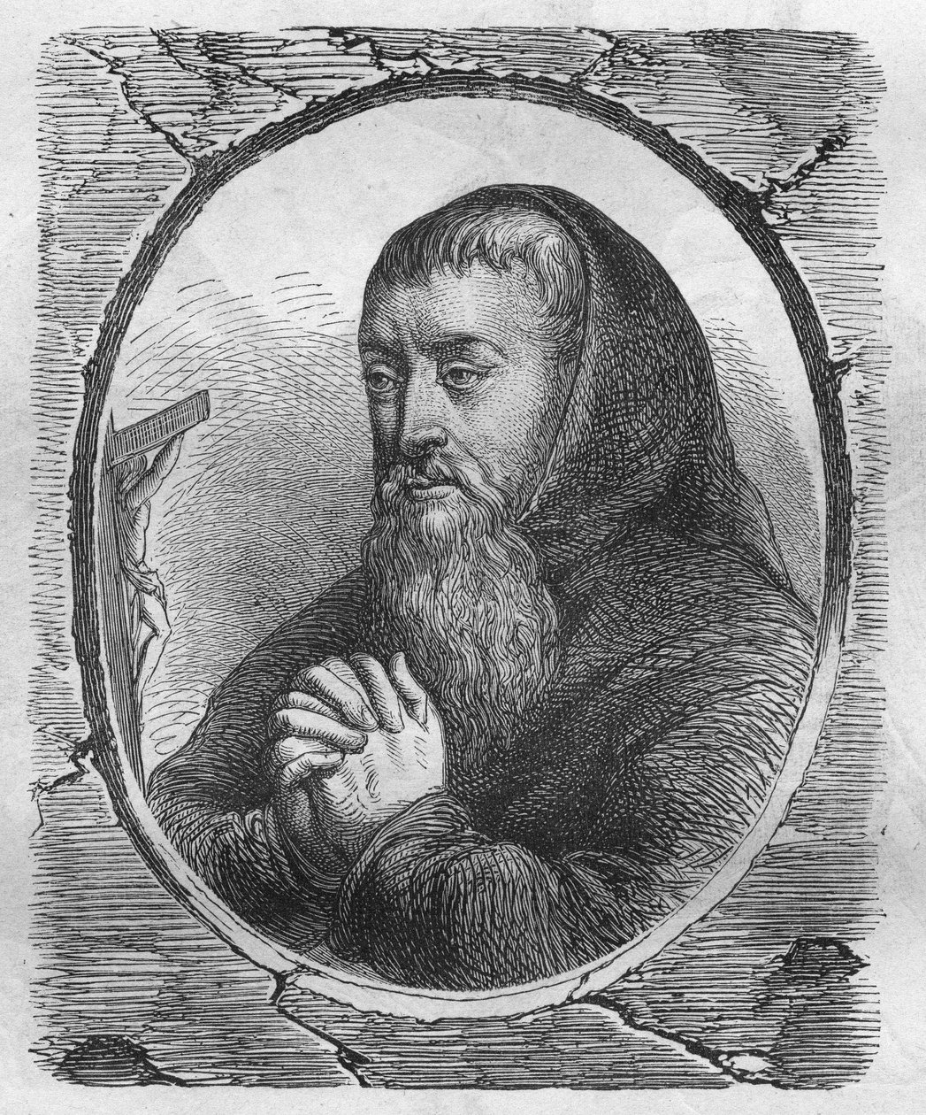Porträt von François Joseph Le Clerc du Tremblay, Marquis de Maffliers, bekannt als Pater Joseph, Kapuziner und französischer Staatsmann von Artist Unknown