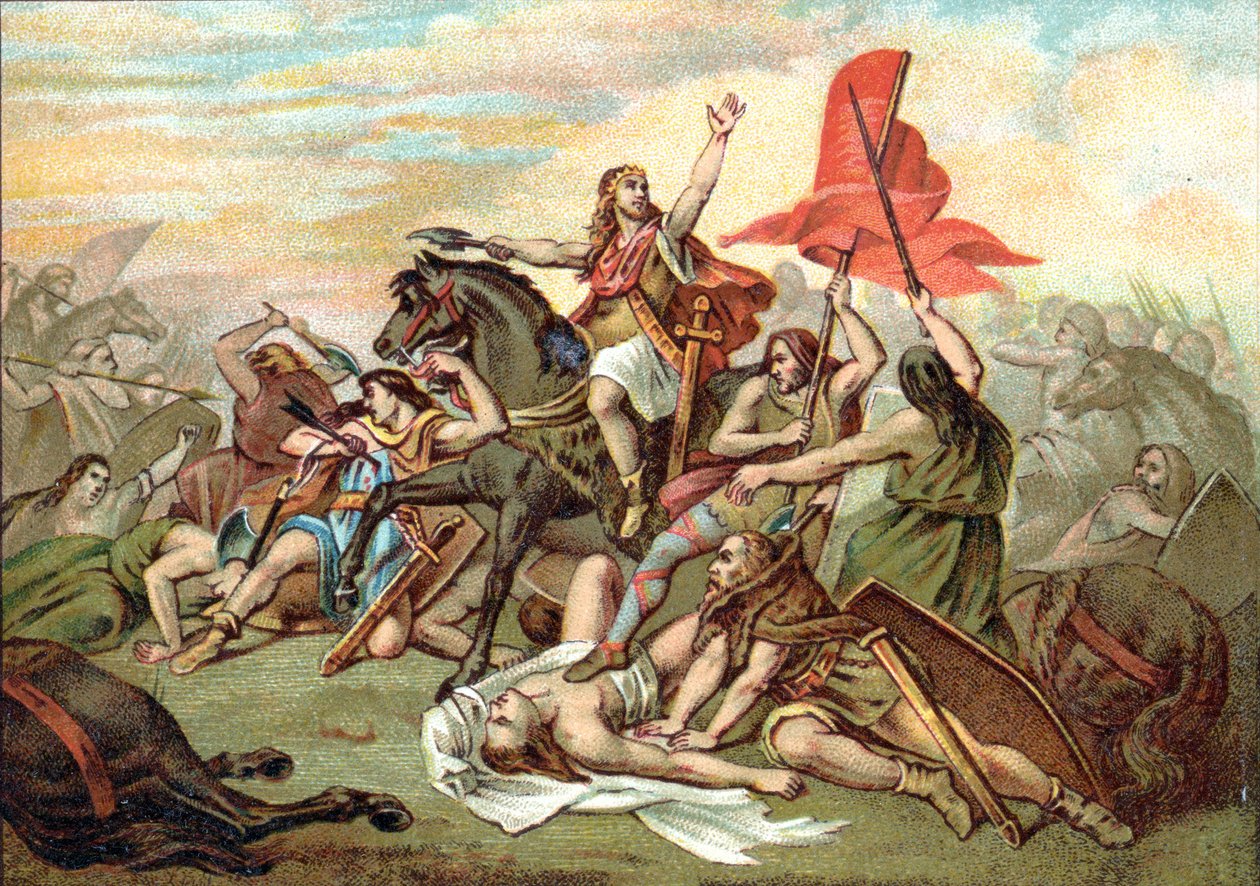 Schlacht von Tolbiac (Bekehrung von Chlodwig) von Ary (after) Scheffer