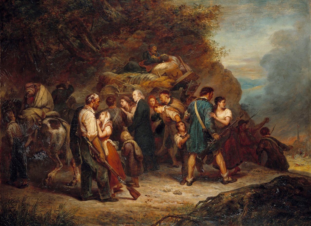 Der elsässische protestantische Pastor Jean Frederic Oberlin (1740-1826) und die Calvinisten von Elsass-Lothringen, die 1814 von den Russen vertrieben wurden von Ary Scheffer
