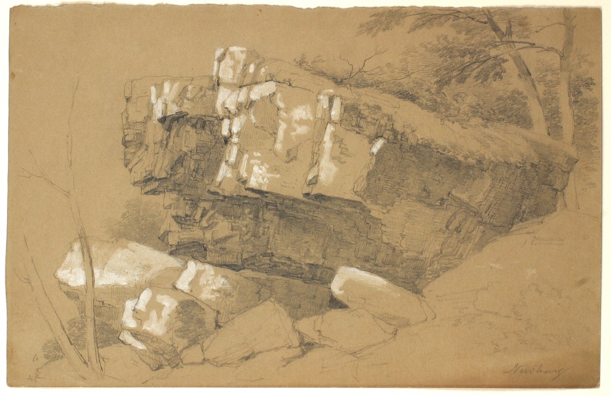 Studie von Felsen, Newburgh, New York, 1849 von Asher Brown Durand