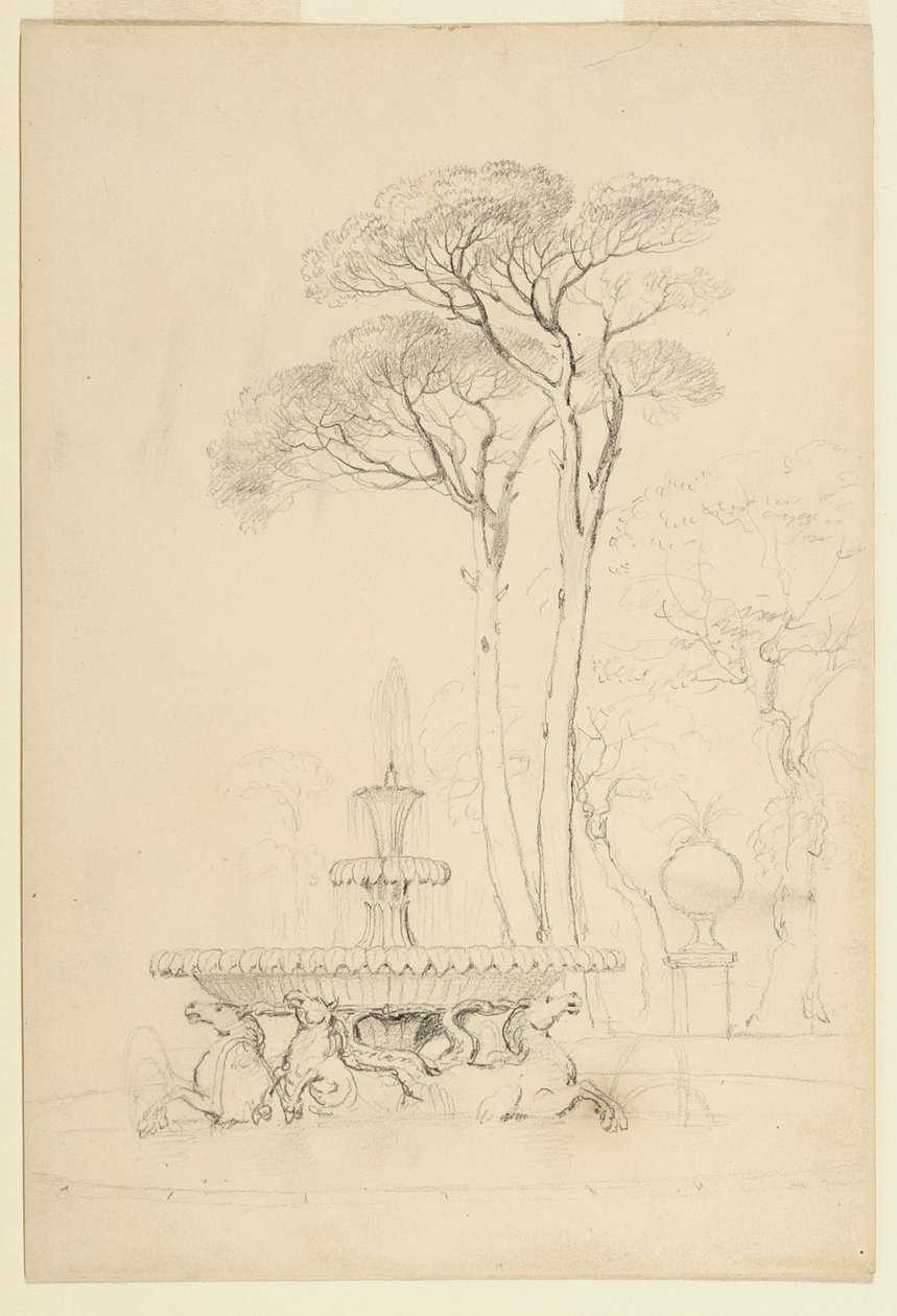 Ansicht des Hippocampus-Brunnens -Fontana de