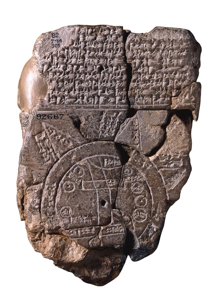 Die babylonische Weltkarte, ca. 510-500 v. Chr. von Assyrian