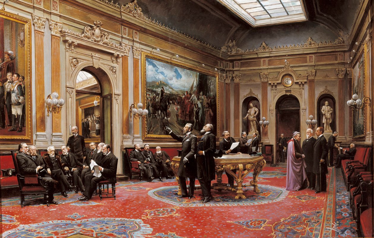 Konferenzsaal des Senats im März 1904 von Asterio Mañanós Martínez