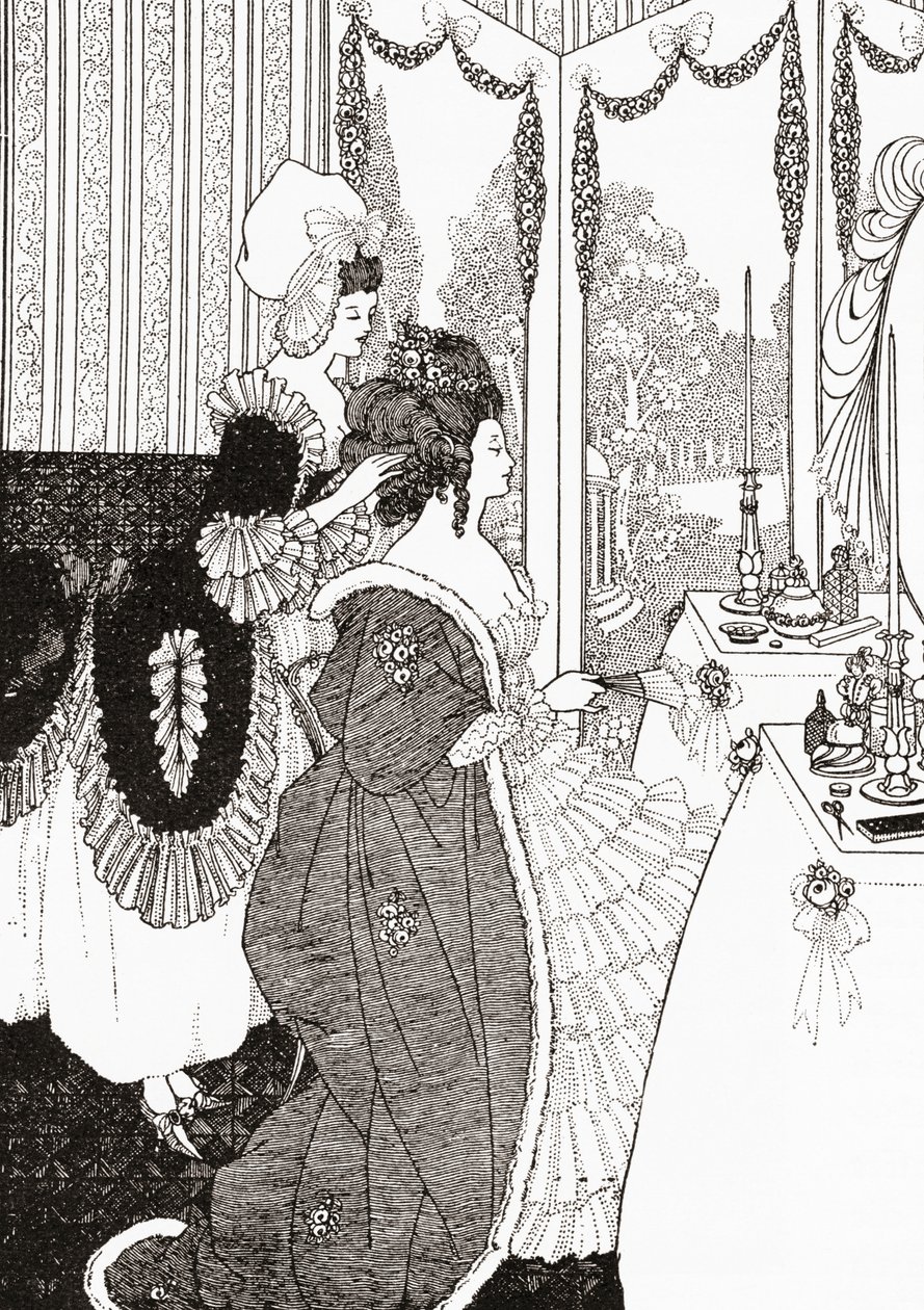 Die Toilette nach Aubrey Beardsley. Aus Illustrierte Sittengeschichte vom Mittelalter bis zur Gegenwart von Eduard Fuchs, veröffentlicht 1909. von Aubrey (after) Beardsley