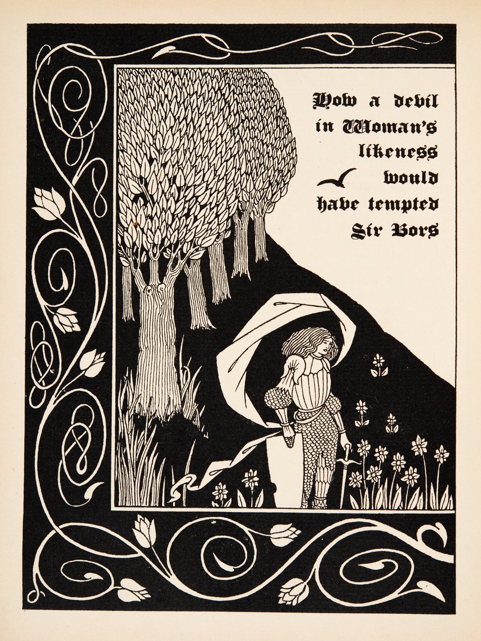 Bors weigert sich, sein Keuschheitsgelübde zu brechen von Aubrey Beardsley