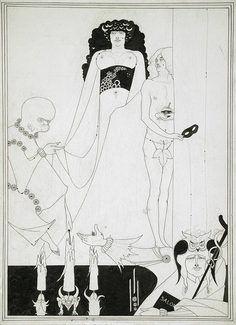 Eintreten von Herodias. Illustration für Salome von Oscar Wilde von Aubrey Beardsley