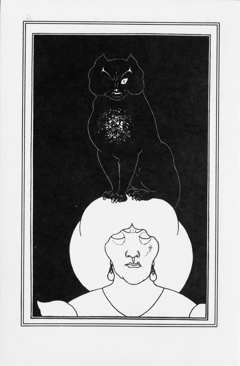 Illustration für die Geschichte Die schwarze Katze von Edgar Allan Poe, 1894-1895 von Aubrey Beardsley
