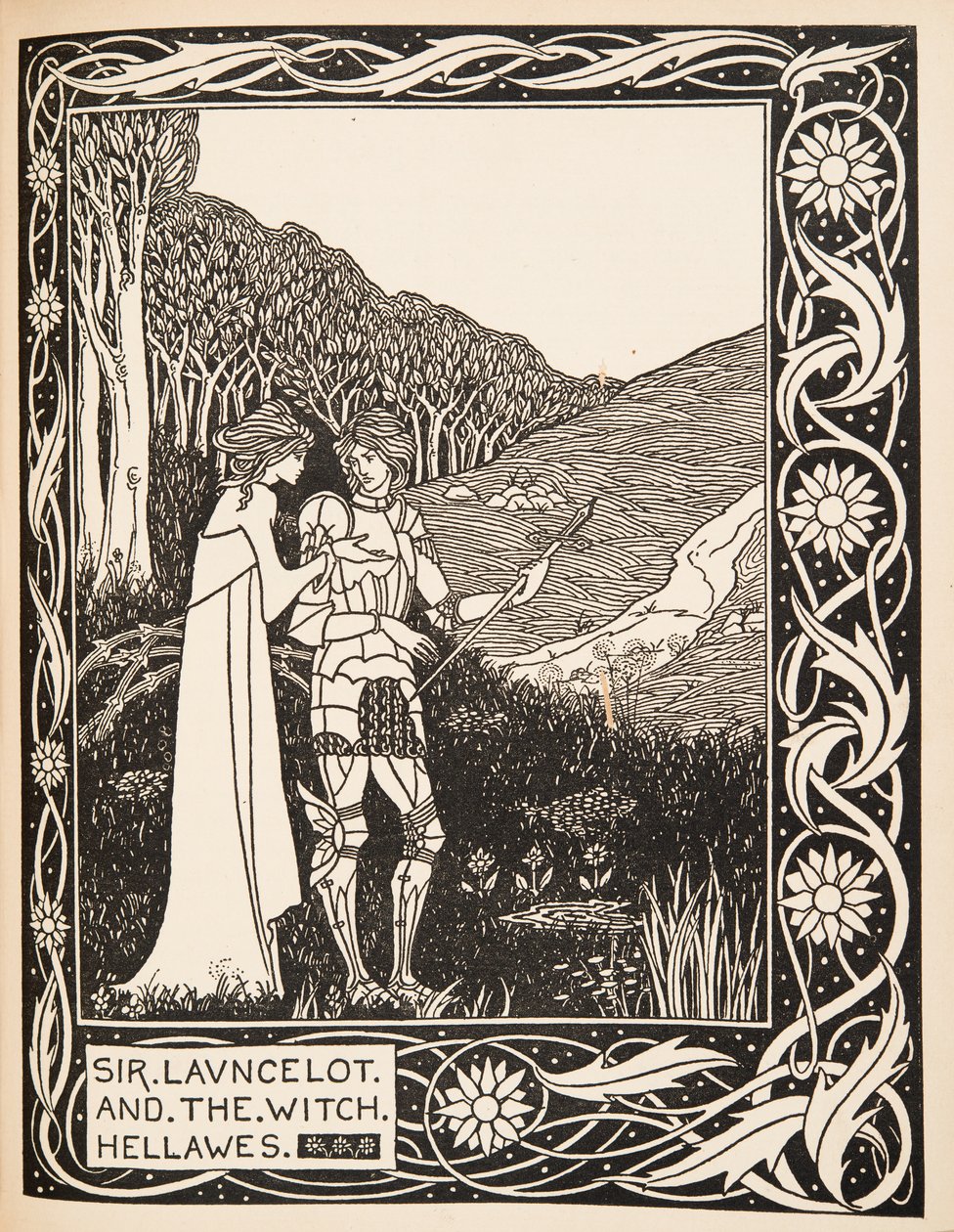 Sir Launcelot und die Hexe Hellawes von Aubrey Beardsley