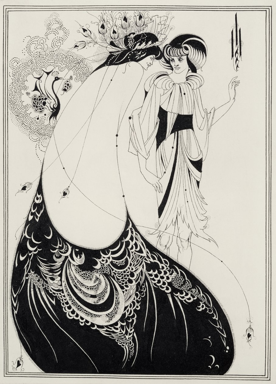 Der Pfaurock, Illustration für die englische Ausgabe von `Salome von Oscar Wilde (1854-1900) 1893 von Aubrey Beardsley