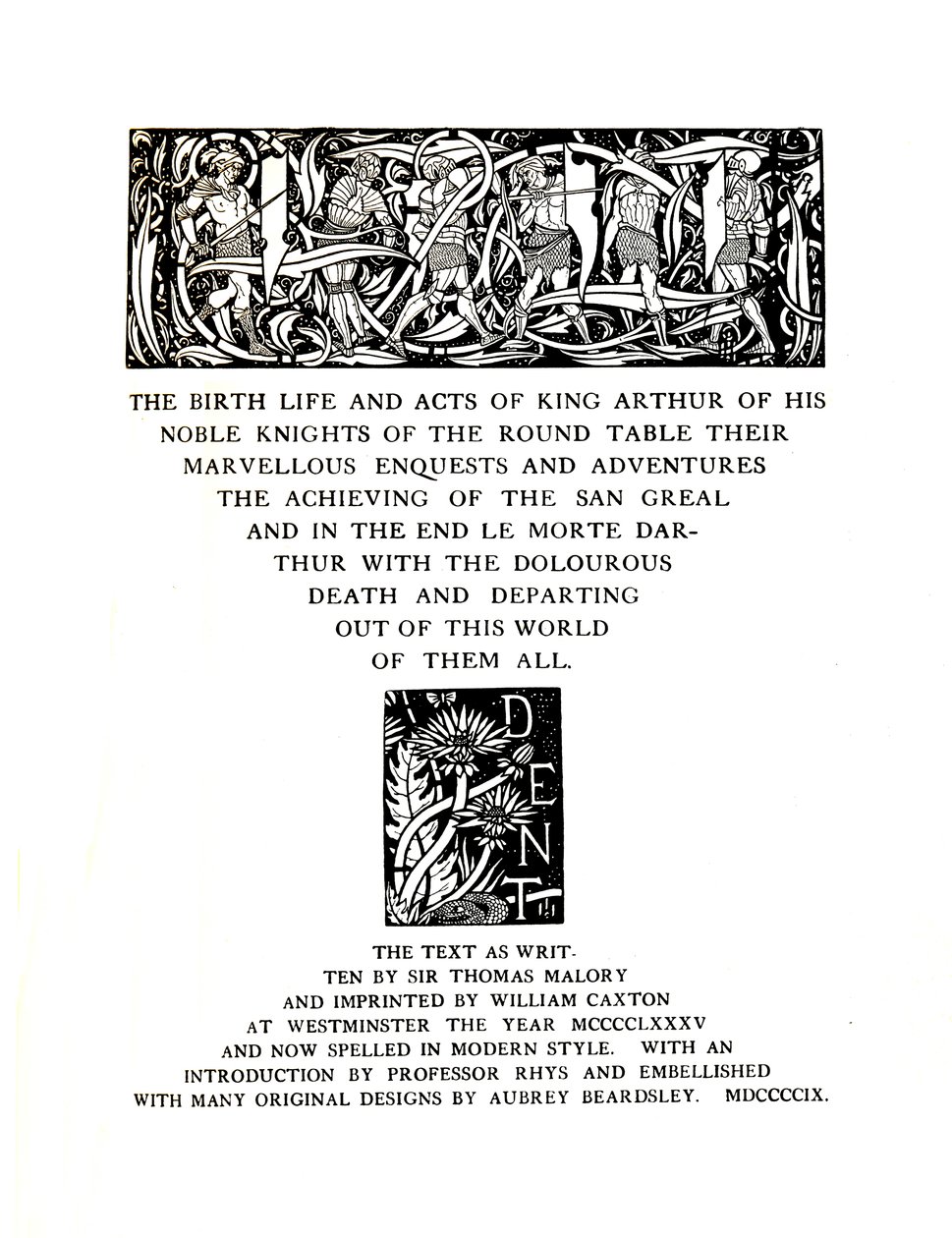 Titelblatt entworfen von Aubrey Beardsley für Messrs. J. M. Dent and Sons Ltd, 1909, 1914 von Aubrey Beardsley