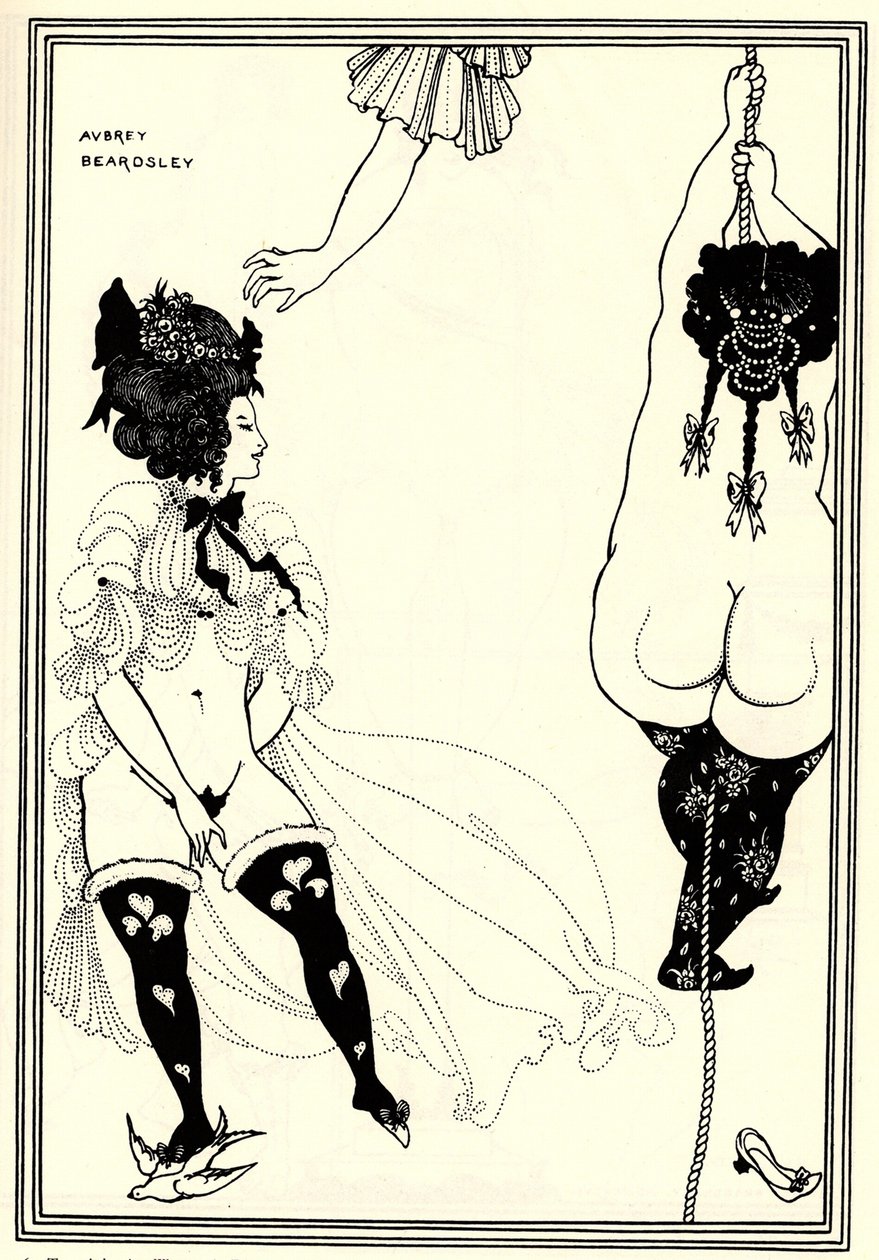 Zwei athenische Frauen in Not. Illustration für Die Lysistrata von Aristophanes, 1896 von Aubrey Beardsley