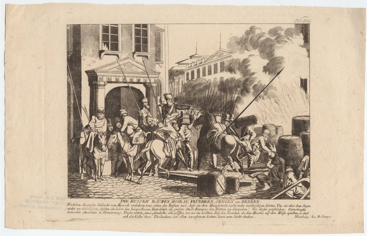 Evakuierung Moskaus durch die Russen von August Friedrich Andreas Campe