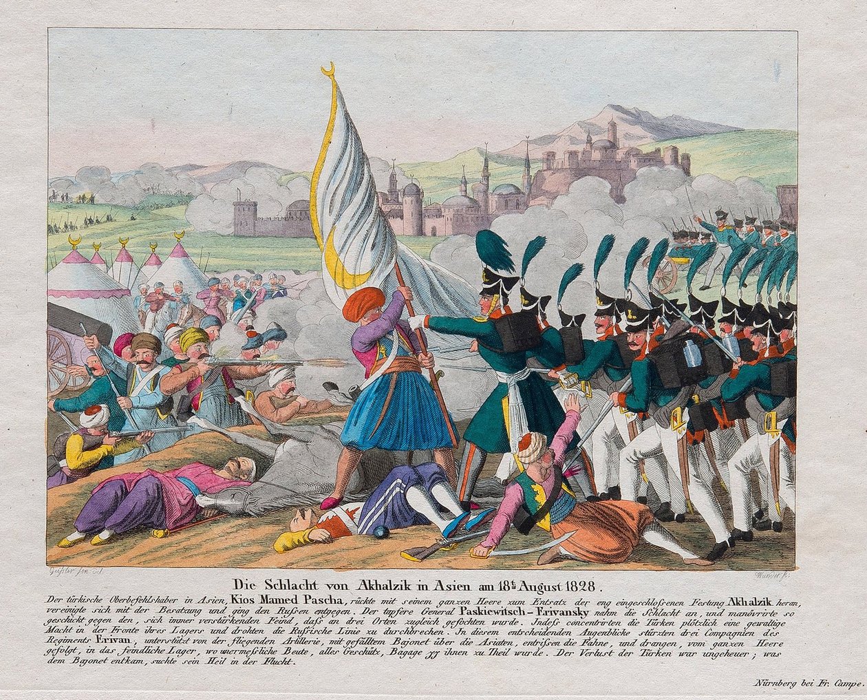 Russisch-Türkischer Krieg von 1828-1829 - Der Sturm auf die Festung Akhaltsikhe (Georgien) am 27. August von August Friedrich Andreas Campe