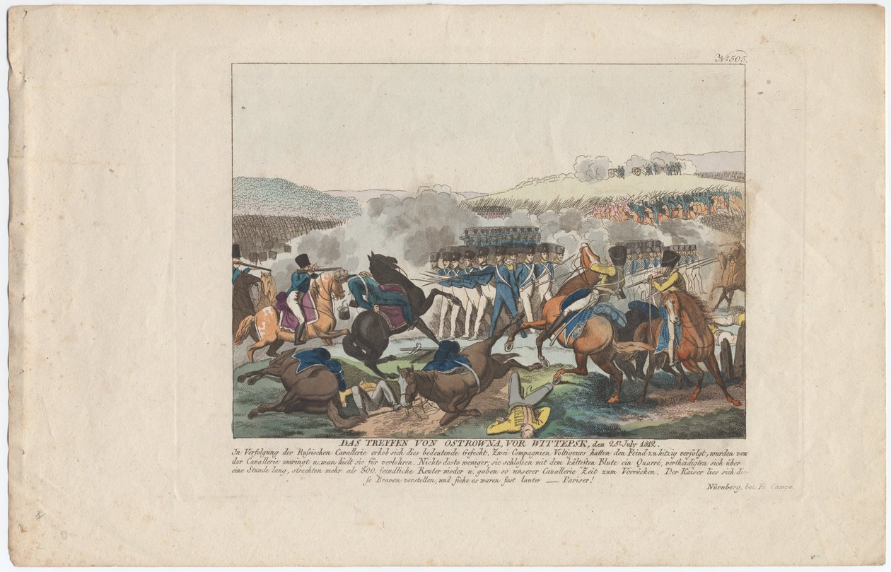 Treffen von Ostrovno, in der Nähe von Witebsk, am 25. Juli 1812 von August Friedrich Andreas Campe