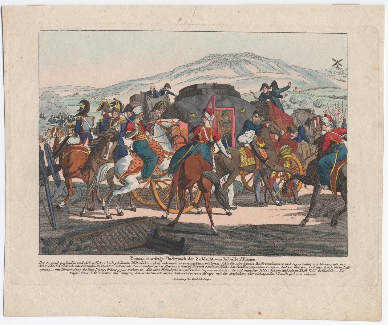 Die Flucht Napoleons nach der Schlacht von Waterloo von August Friedrich Andreas Campe