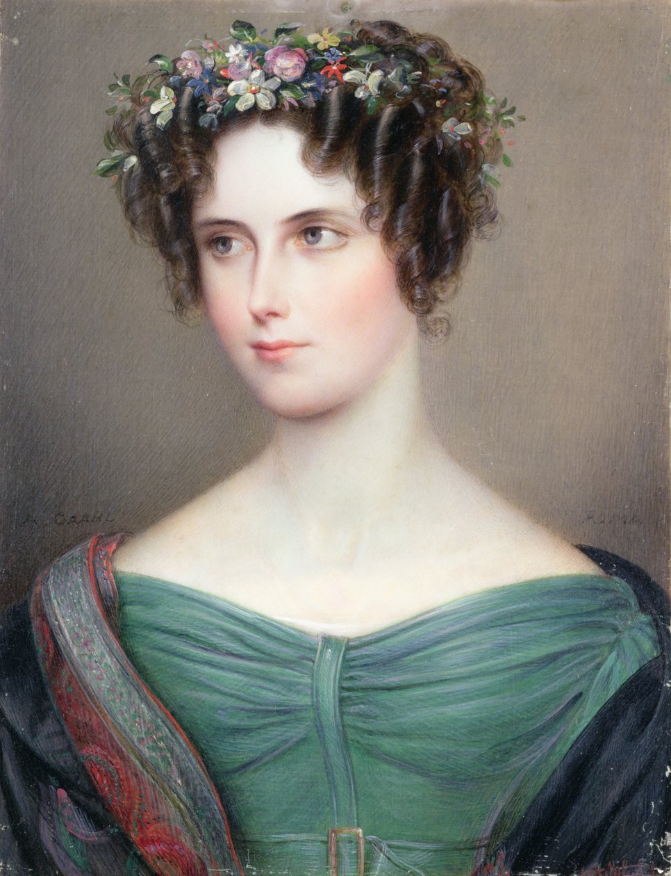 Porträt einer Dame, möglicherweise die Hon. C. Barrington von August Grahl